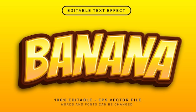 bananowy efekt tekstowy 3d i edytowalny efekt tekstowy