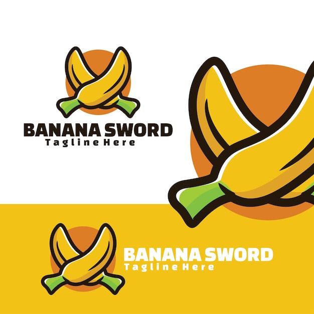 Bananowy Miecz Kreatywne Logo Art