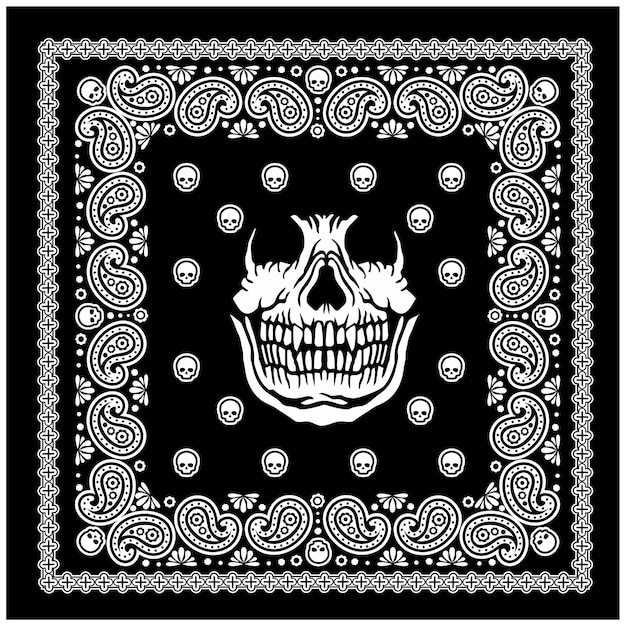 Bandana Z Czaszką I Paisley