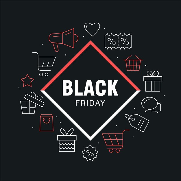 Plik wektorowy baner black friday sale