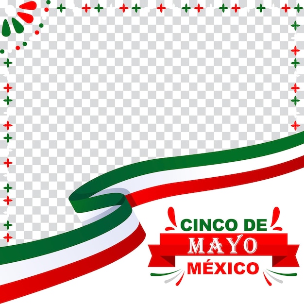 Plik wektorowy baner cinco de mayo mexico ze wstążką i napisem cinco de mayo.