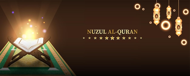 Baner Dla Nuzul Alquran Z Kolorem Sylwetki