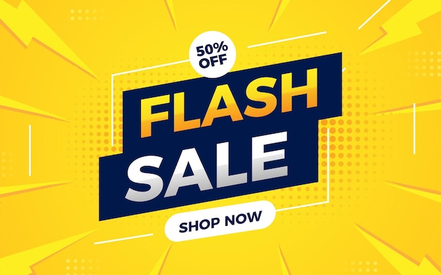 Baner Flash Sale Z Edytowalnym Szablonem Efektu Tekstowego 3d