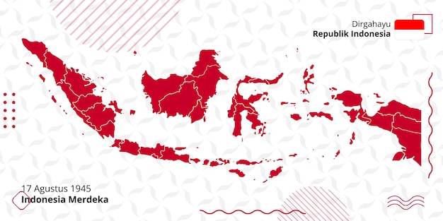 Baner Indonezyjskiego Dnia Niepodległości 17 Sierpnia 1945 R., Proste Media Społecznościowe W Tle