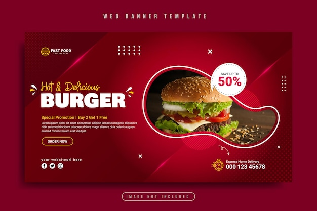 Baner Internetowy Marketingowy Dla Restauracji Typu Fast Food Biznesowy W Mediach Społecznościowych