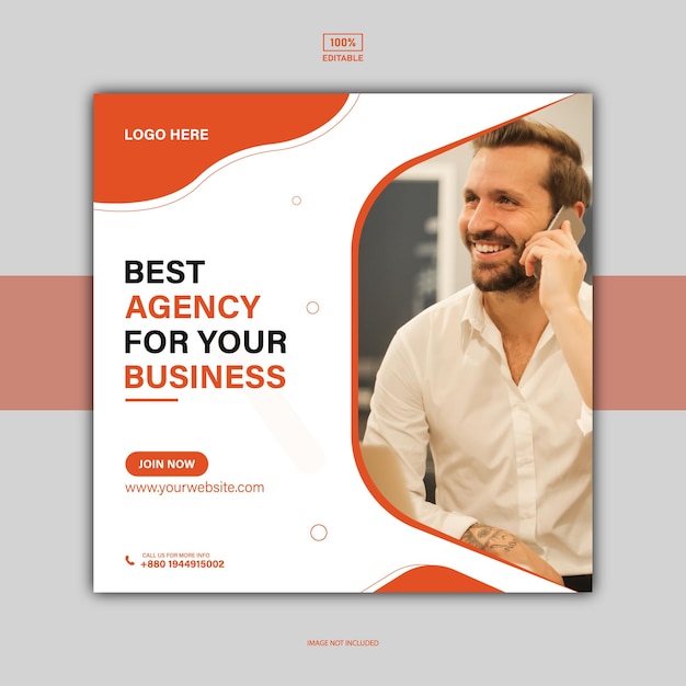 Baner marketingowy cyfrowego biznesu dla szablonu postów w mediach społecznościowych