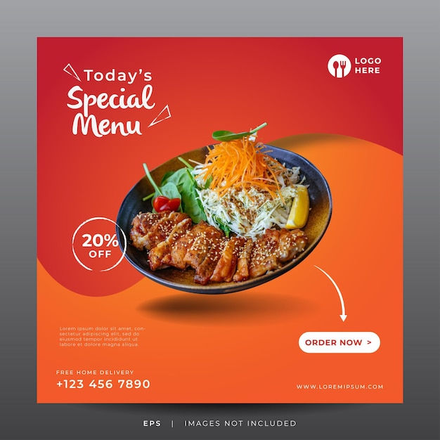 baner menu żywności dla szablonu mediów społecznościowych
