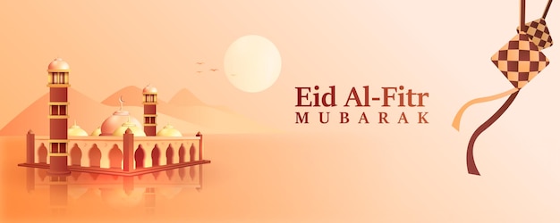 Baner Na Eid Al Fitr W Jasnym Kolorze