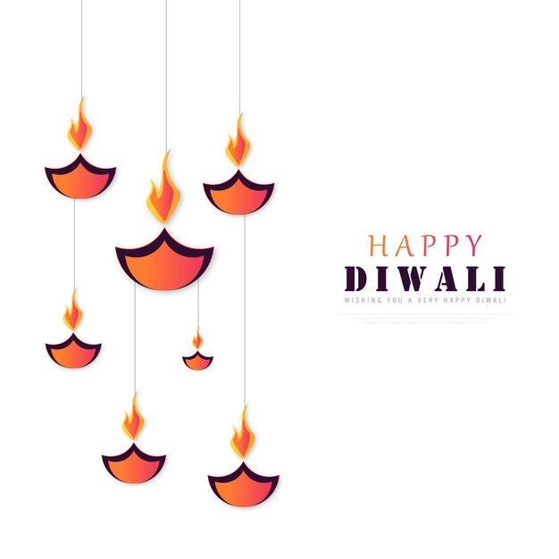 Baner na indyjski festiwal Diwali z Diya, ilustracji wektorowych