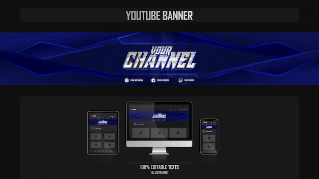 Baner Na Kanał Youtube Z Koncepcją Gamer