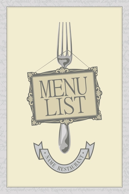 Plik wektorowy baner na okładkę menu restauracji z widelcem