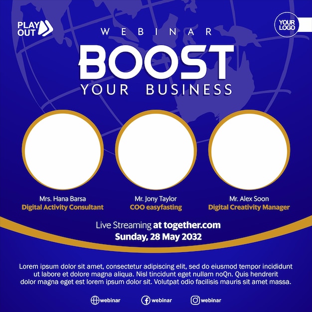 Baner Na Webinar, Marketing Cyfrowy, Finanse, Biznes