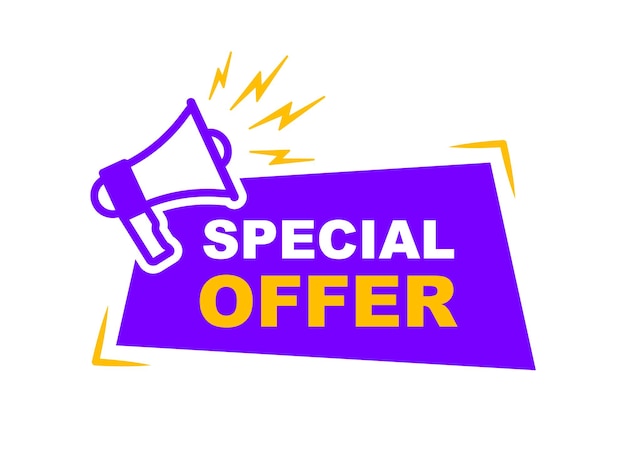 Baner Oferty Specjalnej Z Megafonem Naklejka Promocyjna Oferty Specjalnej