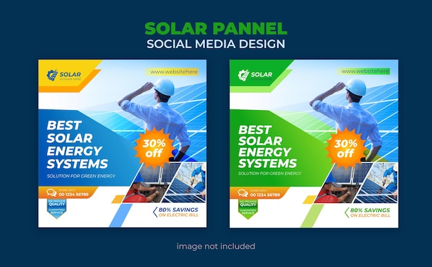 Baner Paneli Słonecznych Na Energię Słoneczną W Mediach Społecznościowych