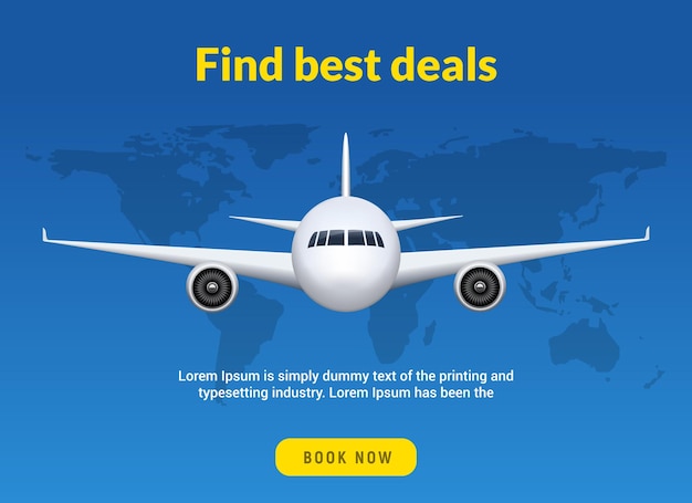 Plik wektorowy baner podróży lotem do rezerwacji online wektor bilet lotniczy szablon promocyjny projektu sprzedaży online