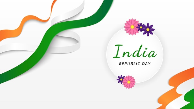 Baner Powitalny Obchody Dnia Republiki Indii Ze Wstążką