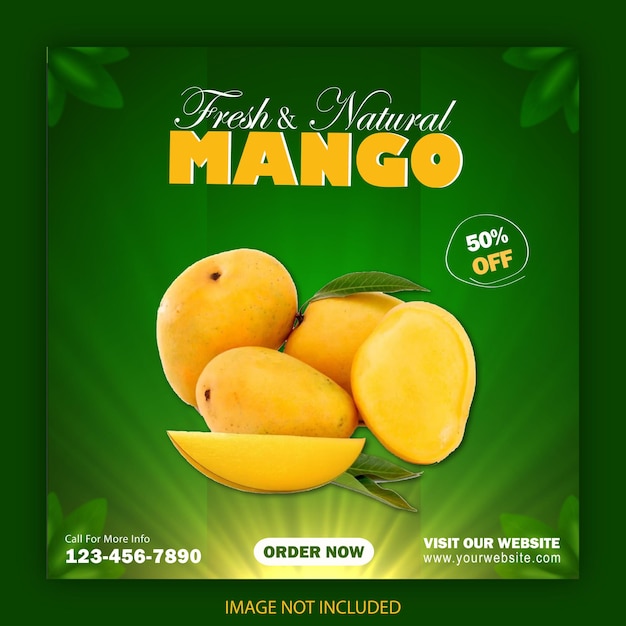 Plik wektorowy baner reklamowy ze sprzedażą mango