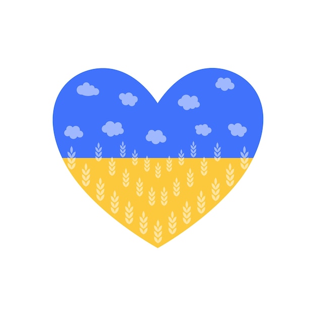 Plik wektorowy baner serca ukrainy miłość jest ukrainą