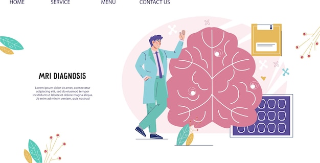 Baner strony internetowej tomografii mózgu i badania MRI Skan diagnozy MRI