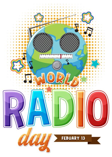 Plik wektorowy baner światowego dnia radia