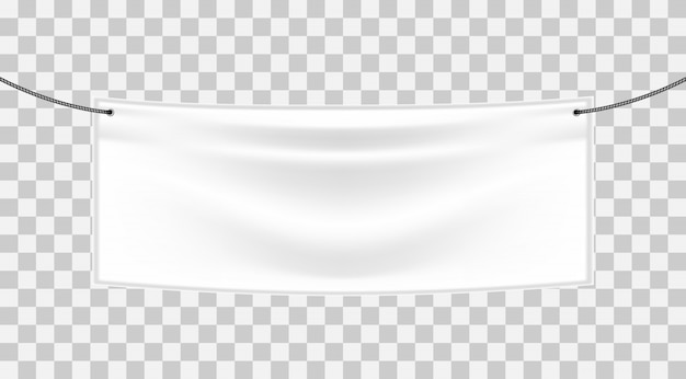Baner tekstylny biały na przezroczystym tle