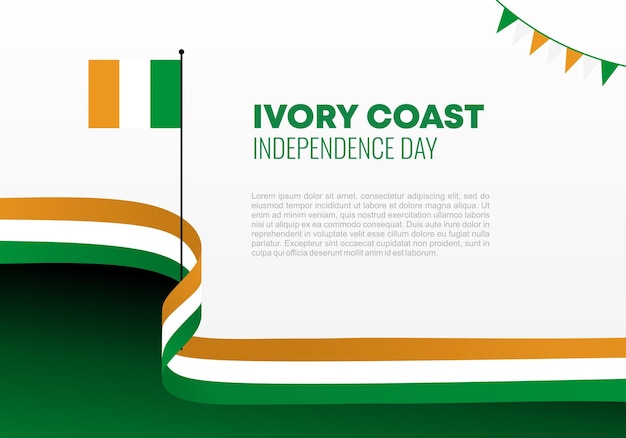 Baner Tła Dnia Niepodległości Wybrzeża Kości Słoniowej Na Obchody Narodowe 7 I 8 Sierpnia