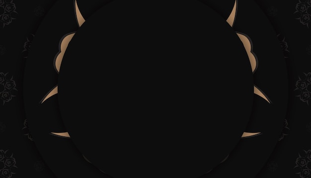 Plik wektorowy baner w kolorze czarnym z abstrakcyjnym brązowym wzorem i miejscem na logo lub tekst