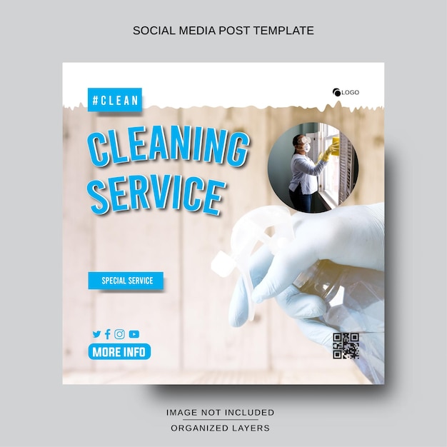 Baner W Mediach Społecznościowych Dla Usługi Sprzątania