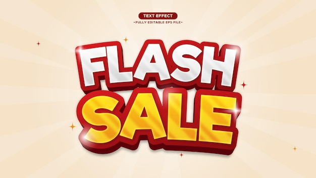 Baner wektorowy Flash Sale i efekt tekstowy Edytowalna czcionka i tekst