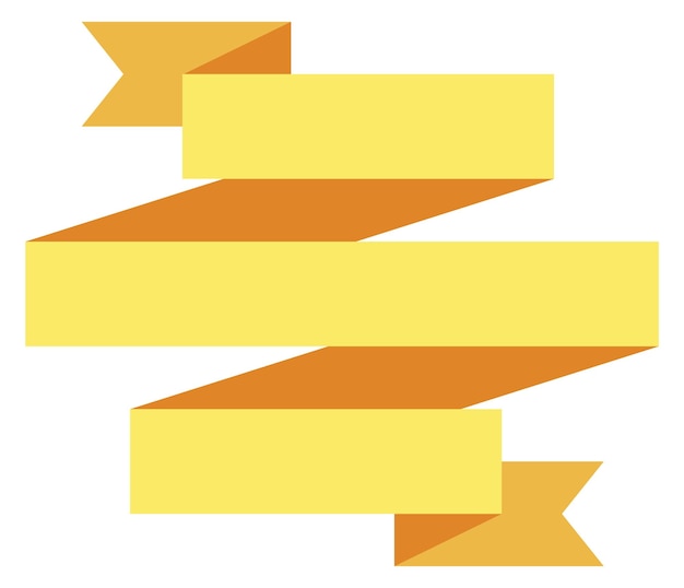 Baner wstążki papierowej Żółta złożona flaga w stylu origami