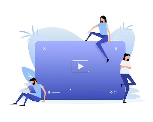 Baner z ludźmi wideo Ikona ramki wideo