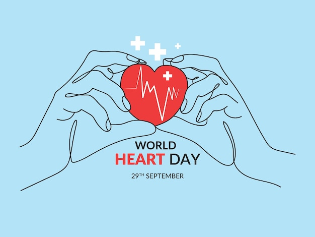Baner Z Okazji światowego Dnia Serca Z Ilustracją