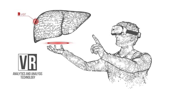 Baner Zestawu Słuchawkowego Vr Wireframe