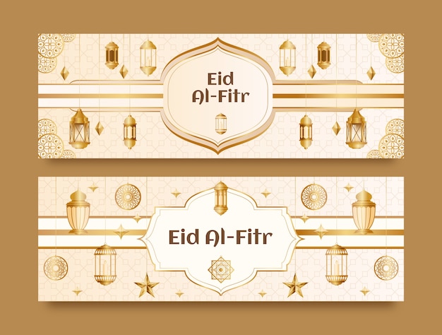 Plik wektorowy banery eid al fitr w gradiencie