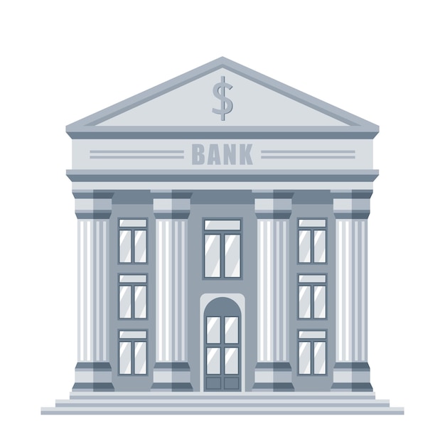 Plik wektorowy bank budynku architektura kreskówka wektor ilustracja na białym tle obiekt