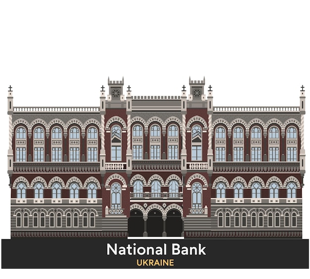 Plik wektorowy bank narodowy ukrainy ilustracja wektorowa