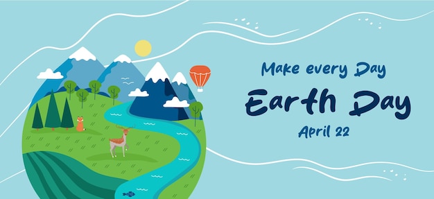 Plik wektorowy banner happy earth day bezpieczeństwo środowiskowe wektor kolorowy szablon baneru