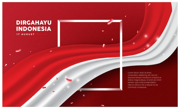 Banner Indonezyjskich Flag Z Okazji Dnia Niepodległości Indonezji