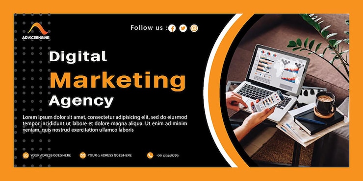 Wektor banner marketingu cyfrowego