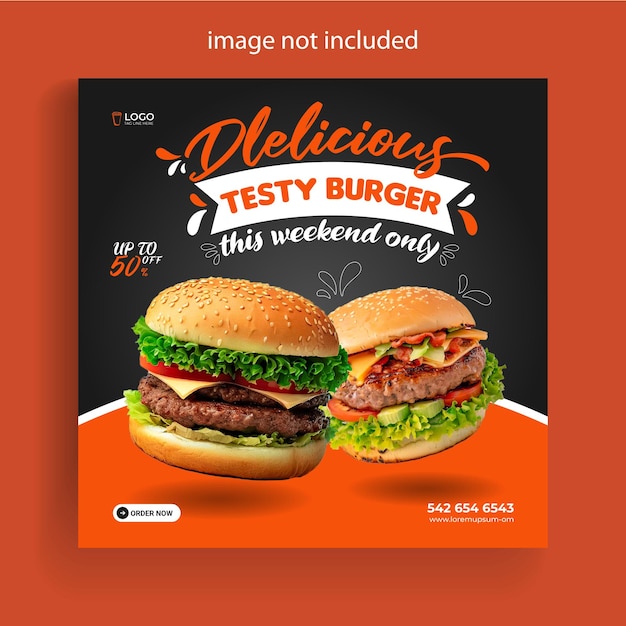 Plik wektorowy banner menu żywności w mediach społecznościowych i szablon banera restauracji