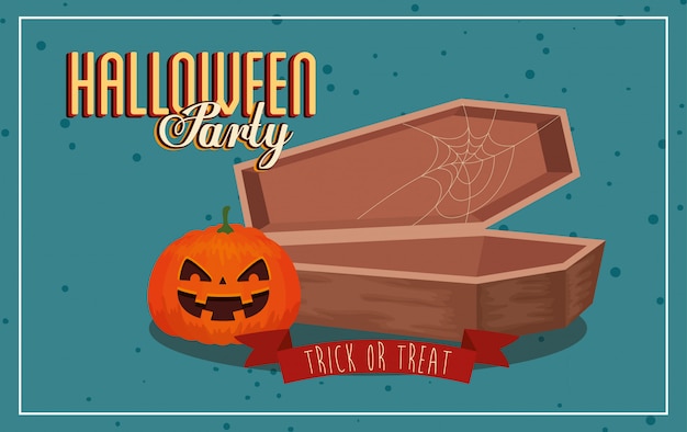 Banner Party Halloween Z Dyni I Trumny
