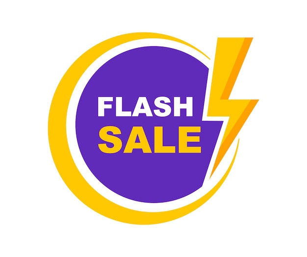 Banner sprzedaży flash z ikoną błyskawicy
