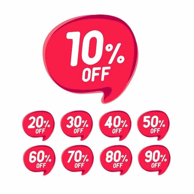 Banner sprzedaży rabatu. Tag ceny ofertowej zniżki.