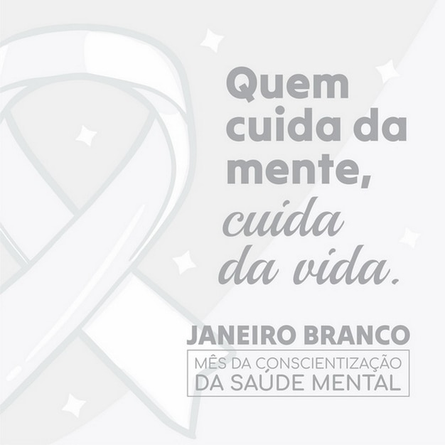 Banner W Języku Portugalskim Biały Styczeń Prewencja Psychiczna Brazylia Campanha Janeiro Branco