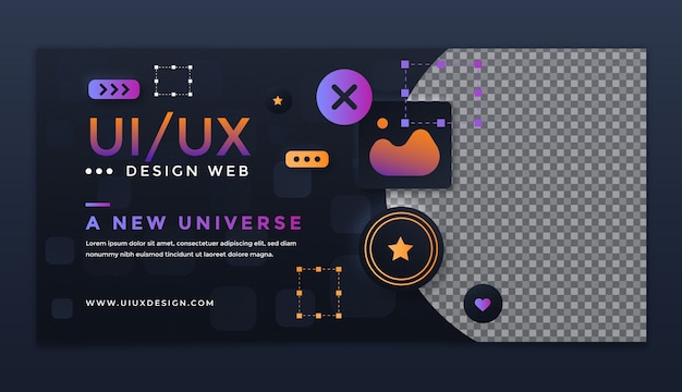 Plik wektorowy banner z gradientem ui/ux