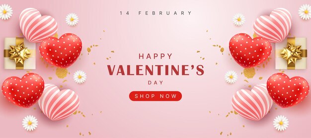 Banner Z Okazji Dnia Walentynek Na Stronie Internetowej