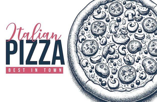 Banner z żywnością w stylu pizzerii