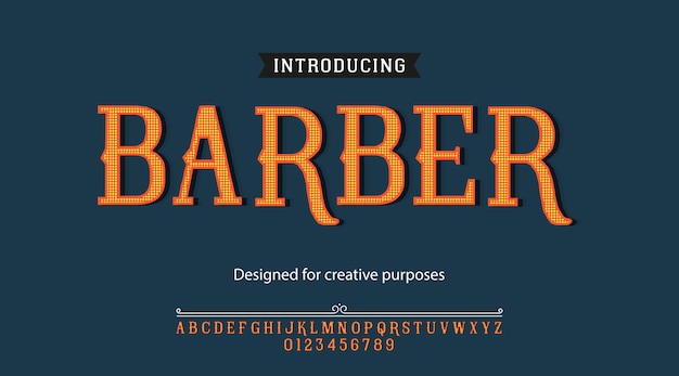 Barber Czcionka Czcionki Typografia Alfabet Z Liter I Cyfr