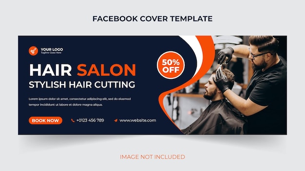 Barber Shop Promocyjna Okładka Na Facebooku I Szablon Banera Internetowego Premium