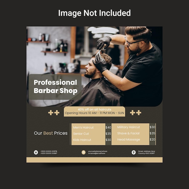Barbershop Instagram I Szablon Banera Postów W Mediach Społecznościowych